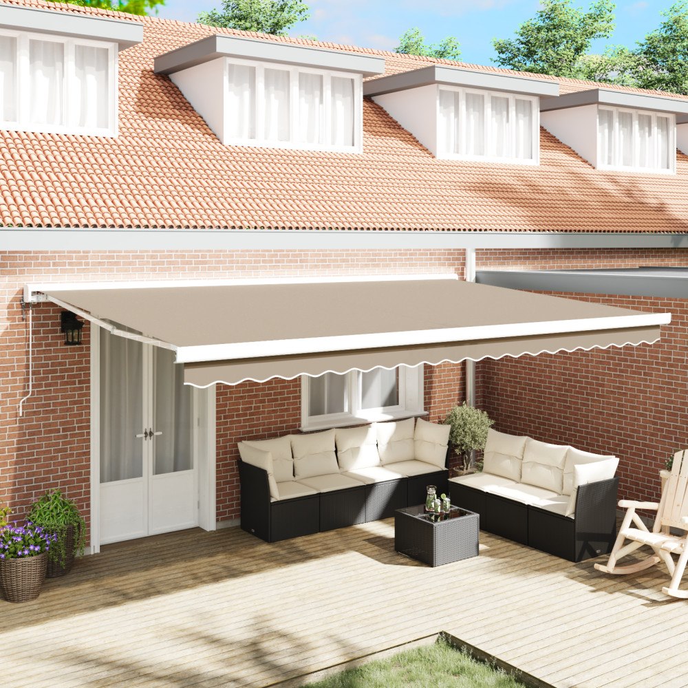 vidaXL Automatisk Utdragbar Markis Beige 500x300 cm