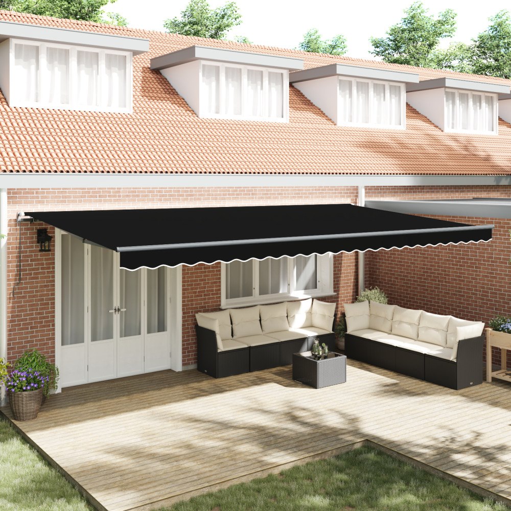 vidaXL Manuell Hopfällbar Markis Svart 600x300 cm