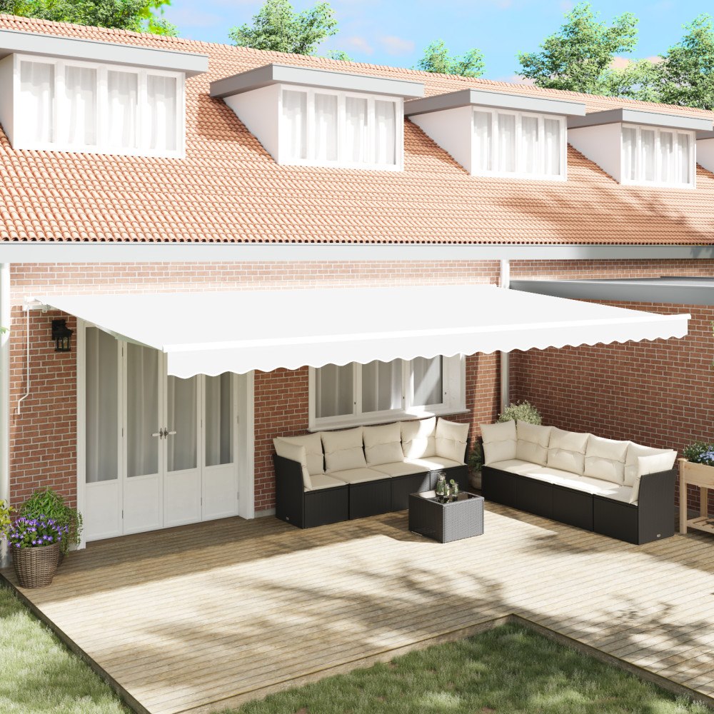 vidaXL Manuell Hopfällbar Markis Vit 600x300 cm