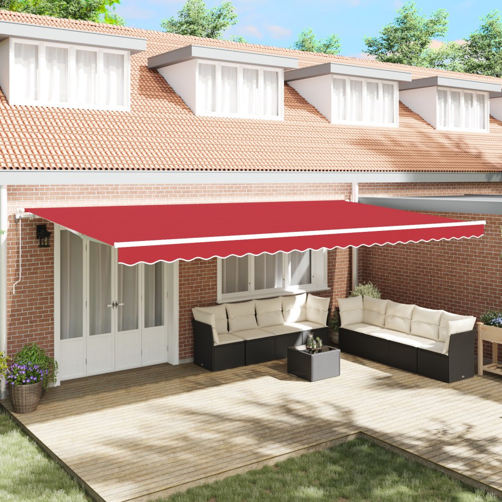 vidaXL Automatisk Retraktabel Markis Röd 600x300 cm