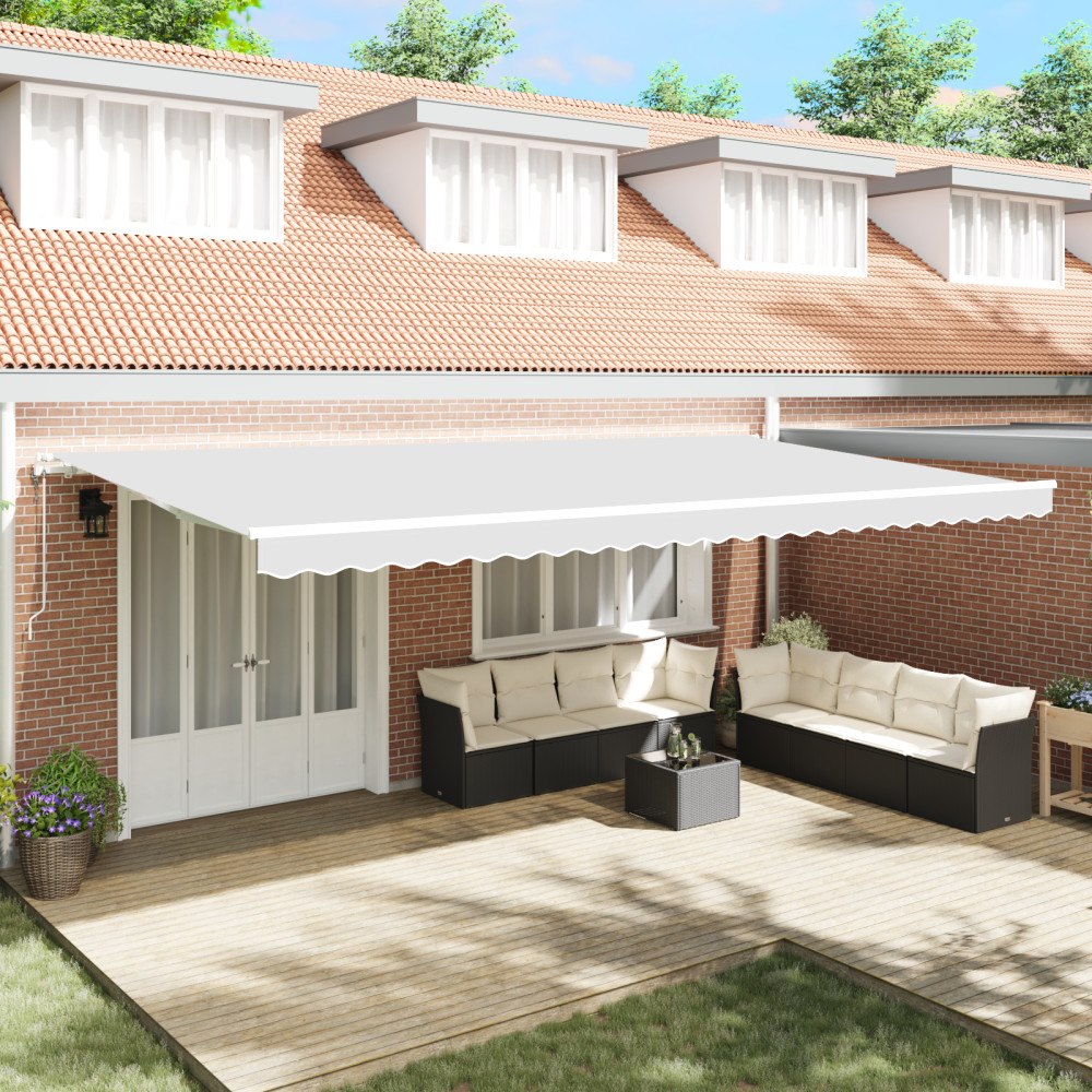 vidaXL Automatisk Utdragbar Markis Vit 600x350 cm