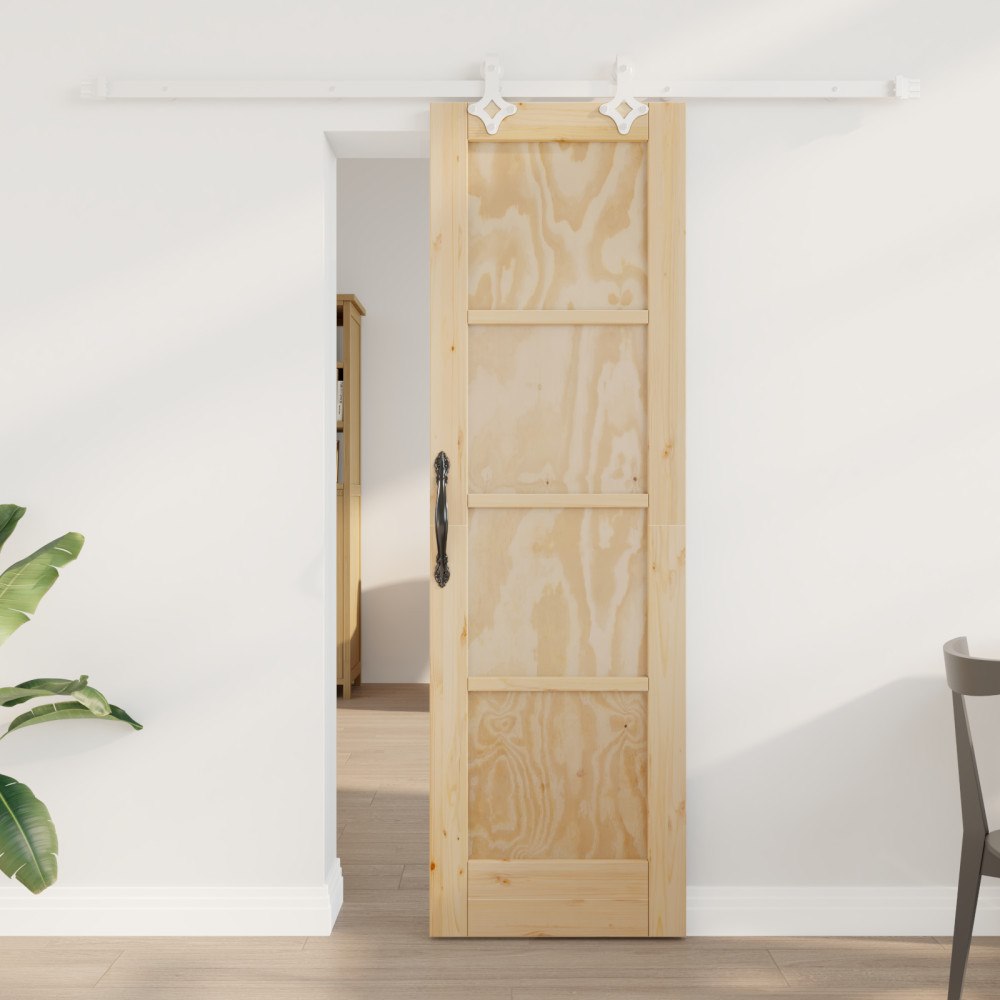 vidaXL skjutdörr med hårdvarusats 61x198.5 cm Massivt tallträ, vidaXL innerdörr "ORKDAL" 61x198.5 cm Massivt tallträ