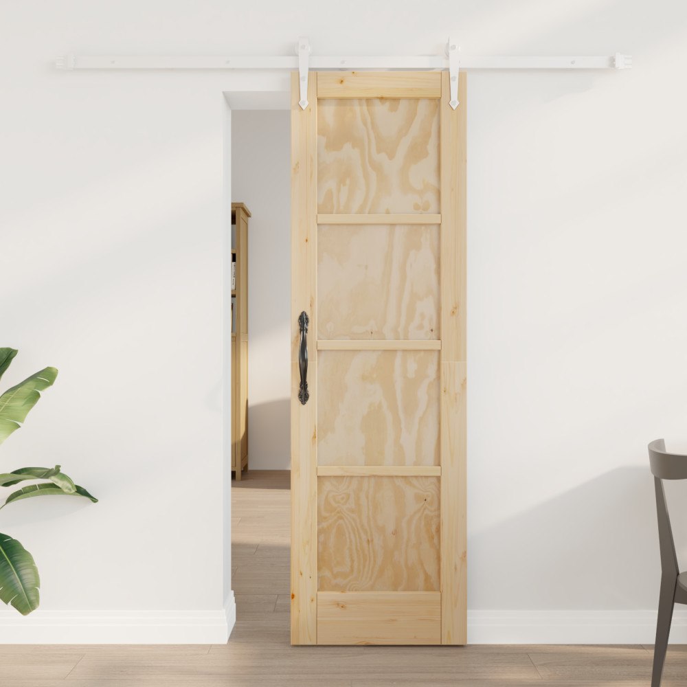 vidaXL Skjutdörr med hårdvarusats 61x198.5 cm Massivt Furuträ, vidaXL Inredningsdörr 'ORKDAL'61x198.5 cm Massivt Furuträ