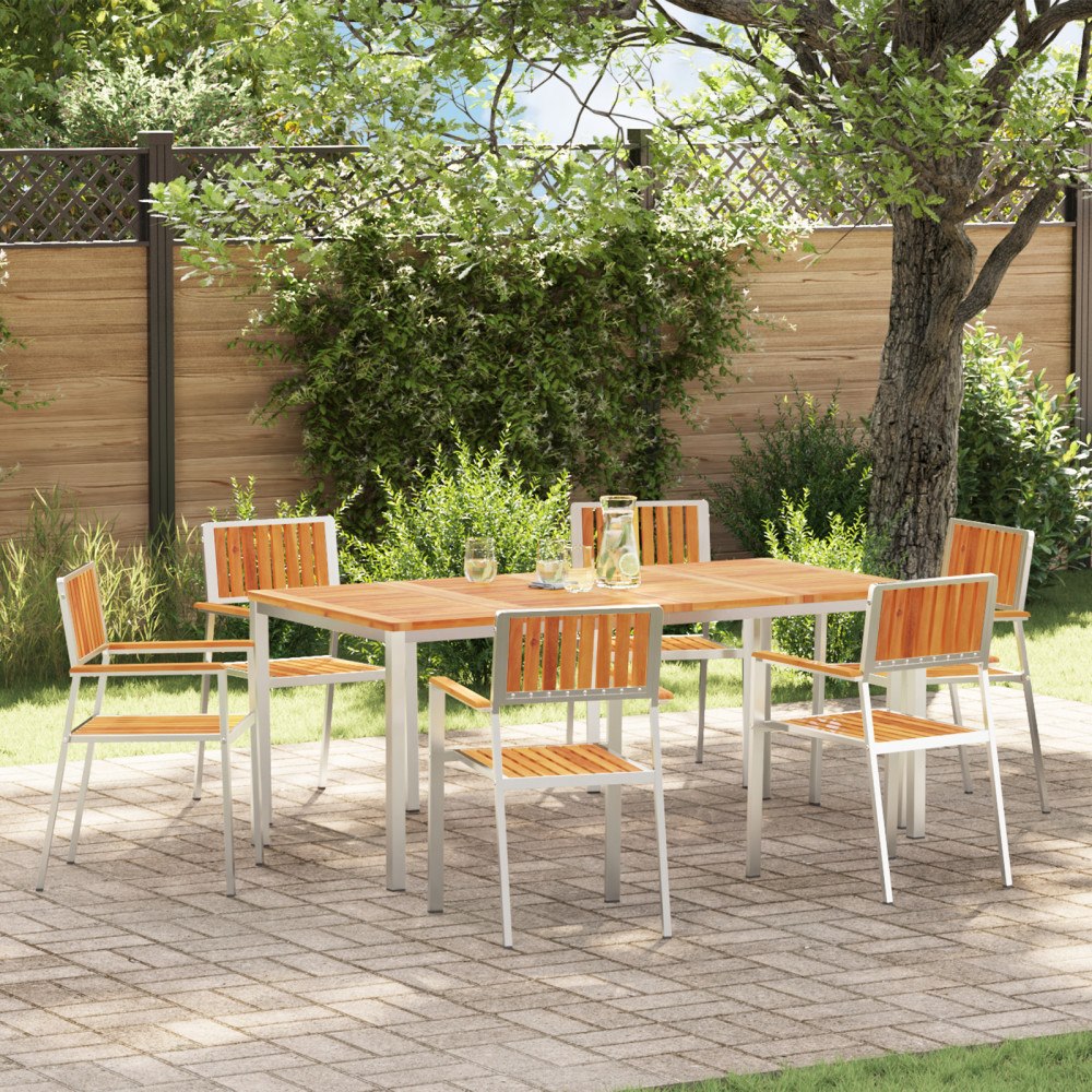 vidaXL Trädgård Stol 6 pcs Brun 56 x 54.5 x 87cm Massivt akaciaträ