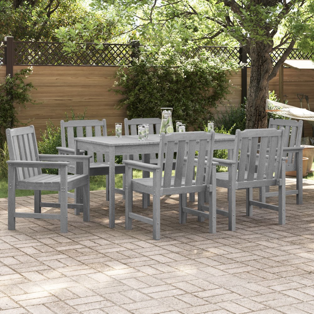 vidaXL Trädgårdsstol 6 pcs Ljusgrå 65.5 x 55.5 x 88cm Plast