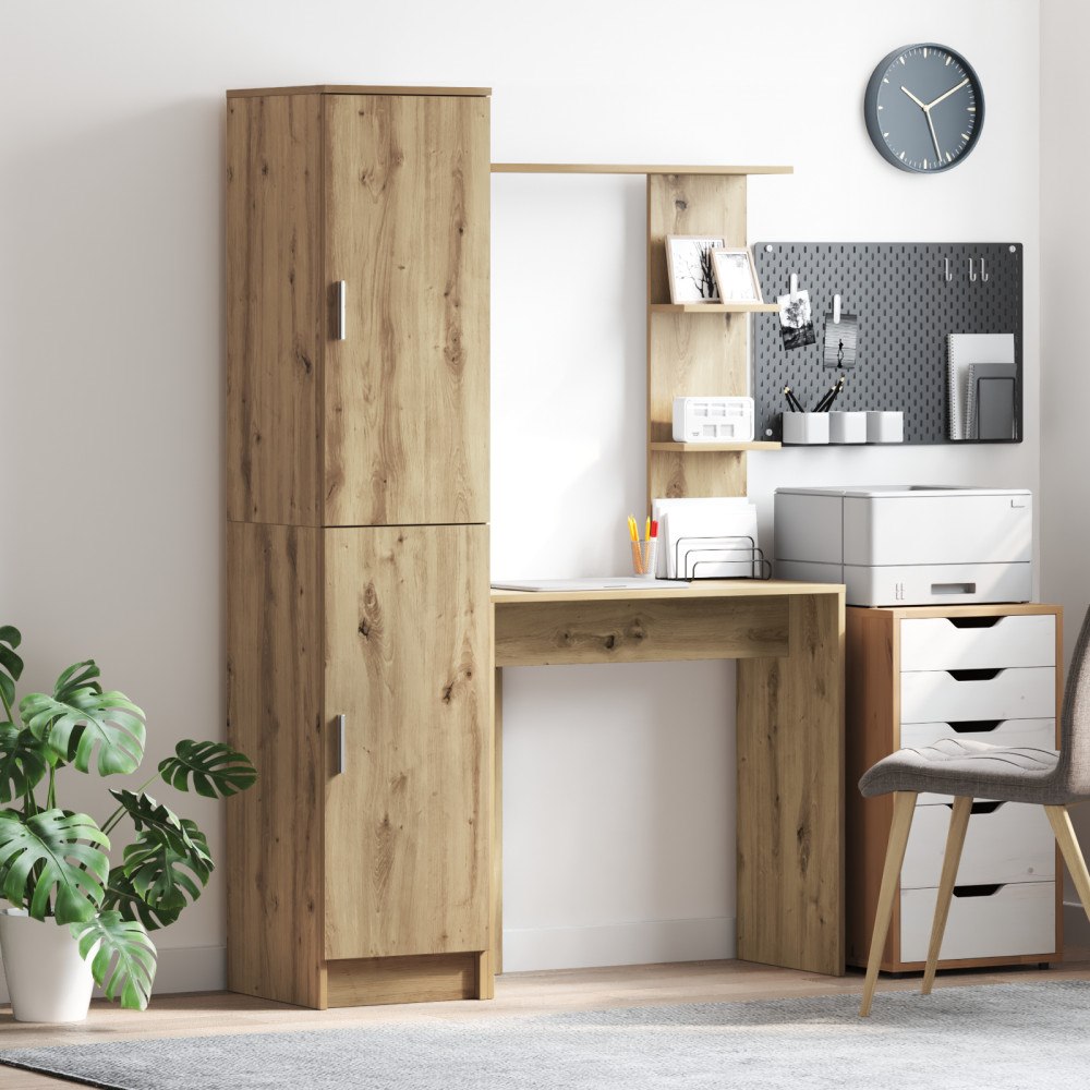 vidaXL Skrivbord med Förvaring Artisan Ek Konstruerat Trä