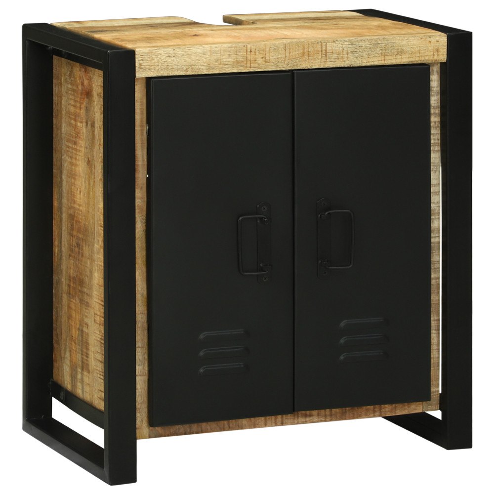 vidaXL Handfatsskåp med lagring Brun 55 x 35 x 60 cm Massivt Mangoträ