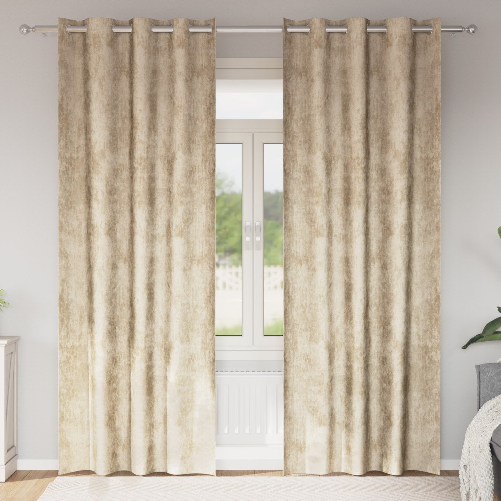 vidaXL Velvet Gardiner Grädde Polyester 140 x 225 cm Modern