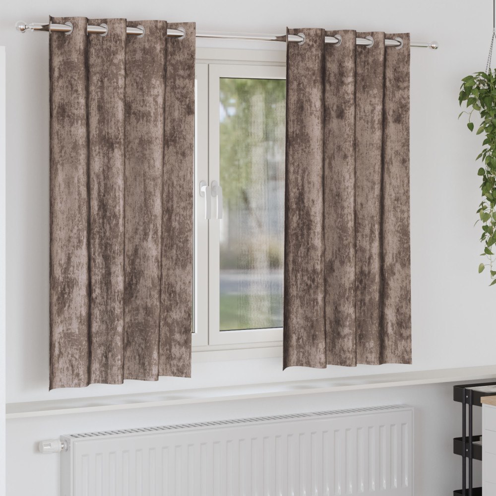 vidaXL Ögla Gardiner Kaffefärg Polyester 140 x 175 cm Ögla Gardiner