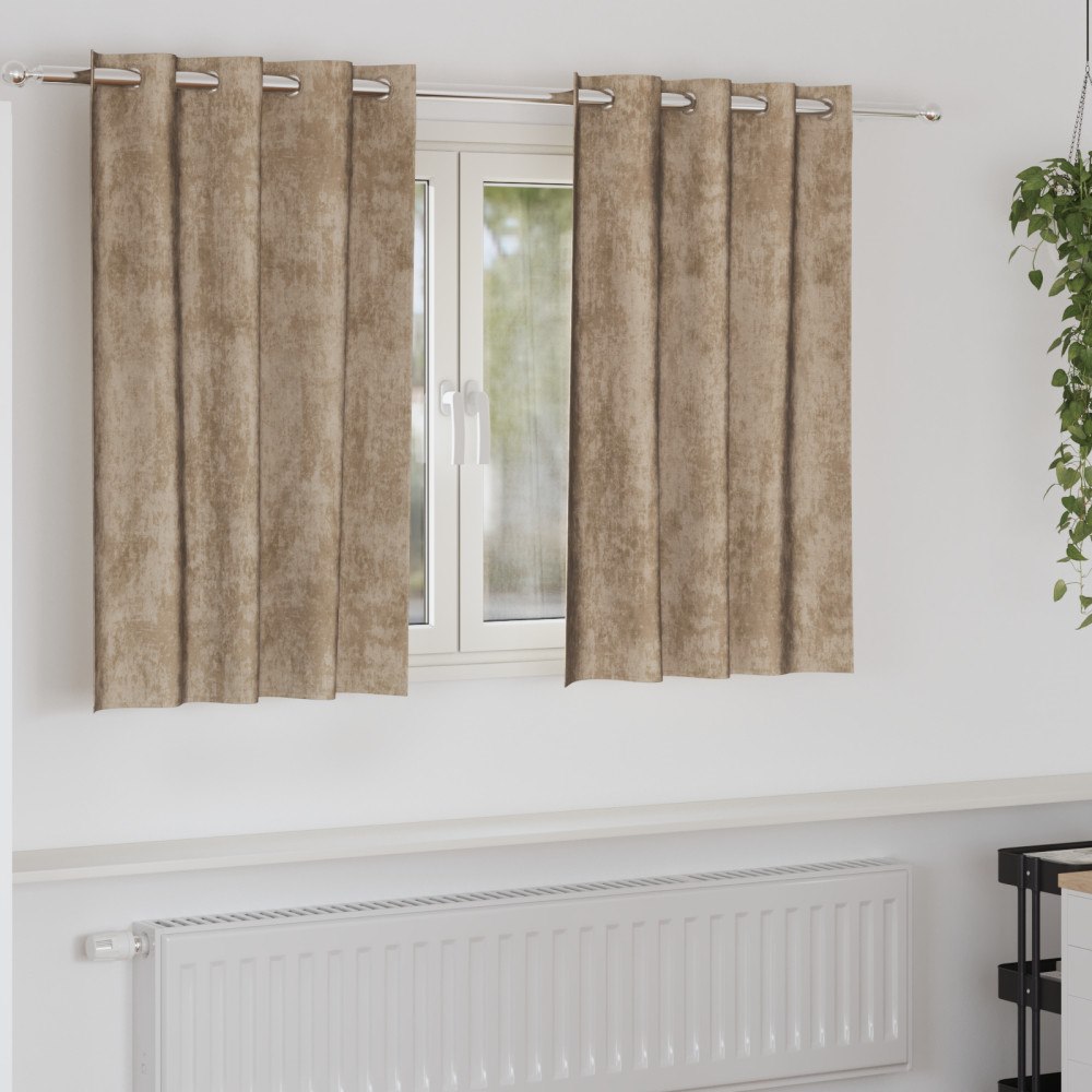 vidaXL Sammet Gardiner Champagne Polyester 140 x 140 cm