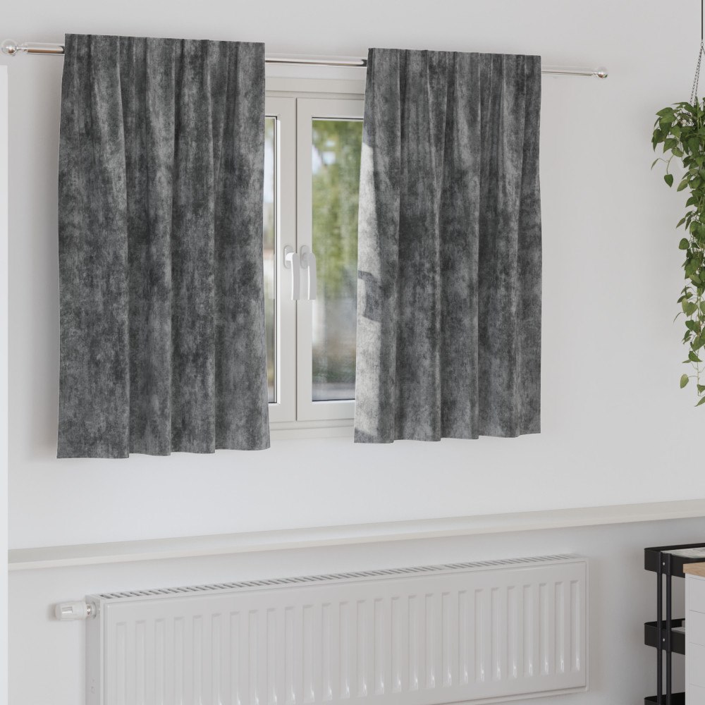 vidaXL Velvet Gardiner 2 st med öglor Grå 140x140 cm