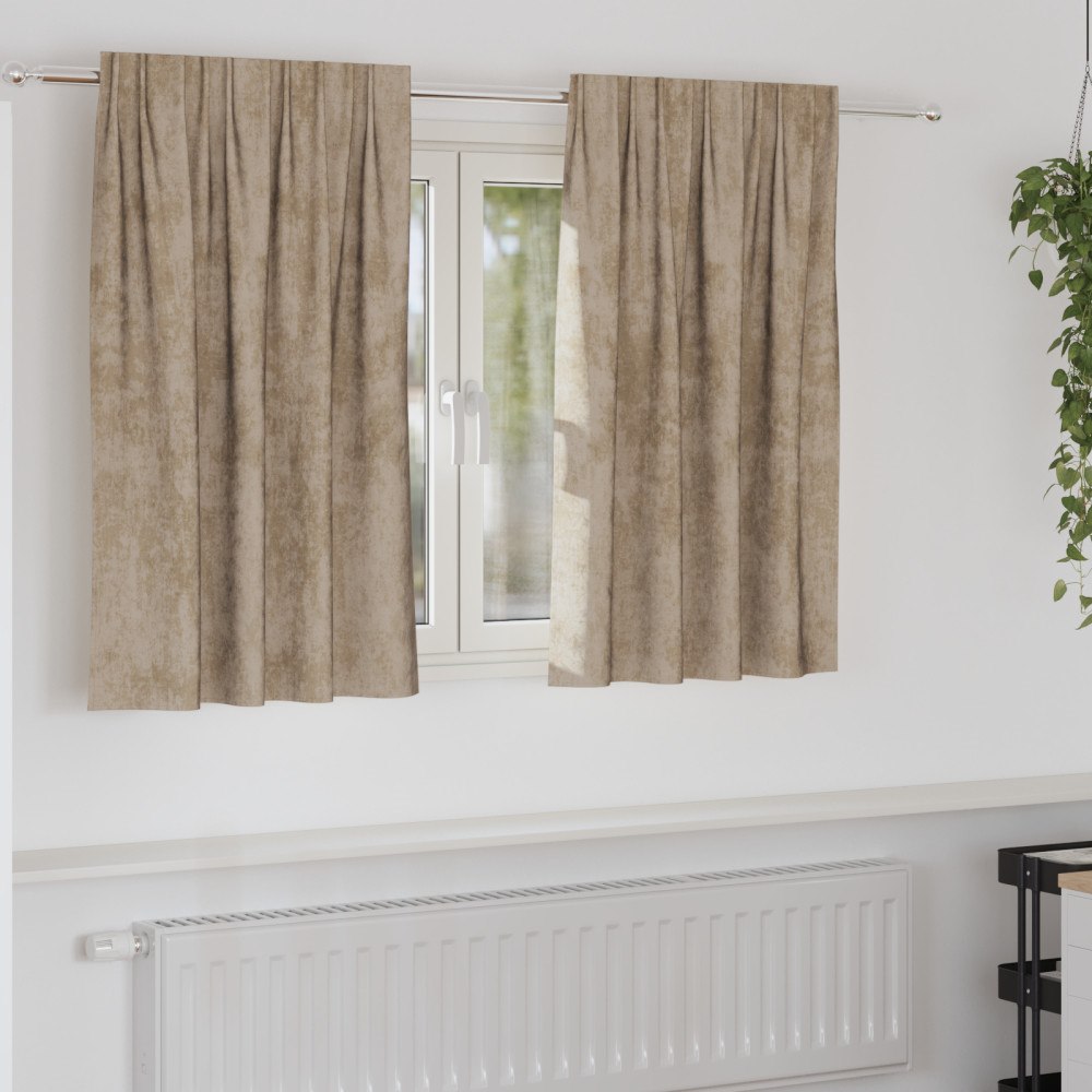 vidaXL Sammetgardiner 2 st med Öglor Champagne 140x140 cm