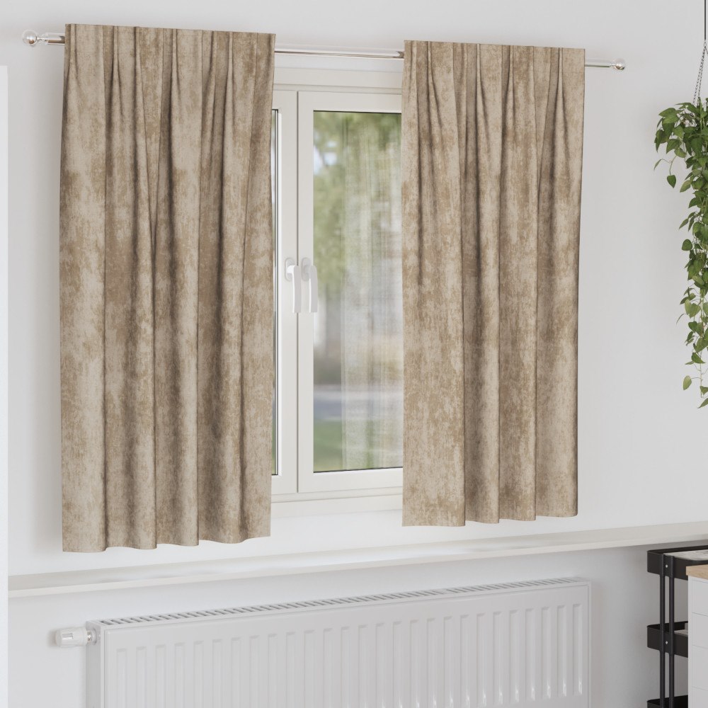 vidaXL Sammetsgardiner 2 st med öglor Champagne 175x140 cm