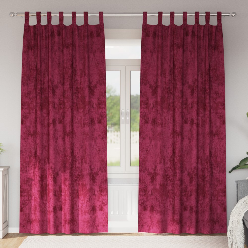 vidaXL Sammetsgardiner 2 st med öljett Vinröd 245x140 cm