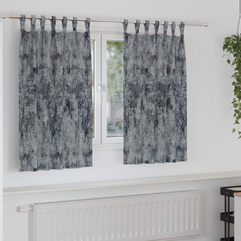 vidaXL Sammet Gardiner 2 st med Öglor Silvergrå 140x140 cm
