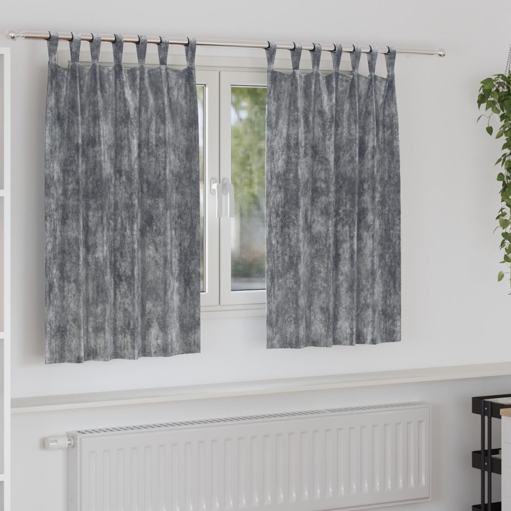 vidaXL Sammet Gardiner 2 st med Öljett Grå 140x140 cm