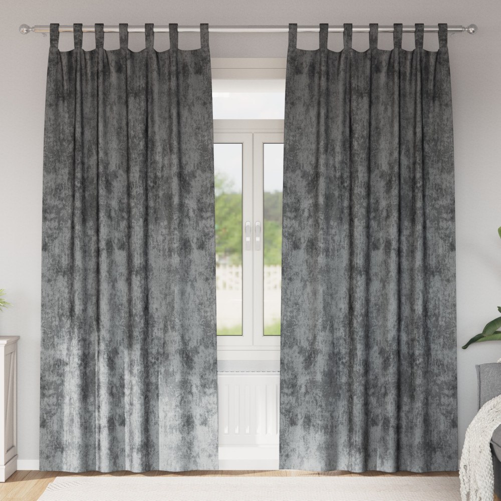 vidaXL Sammetgardiner 2 st med öljett Grå 225x140 cm
