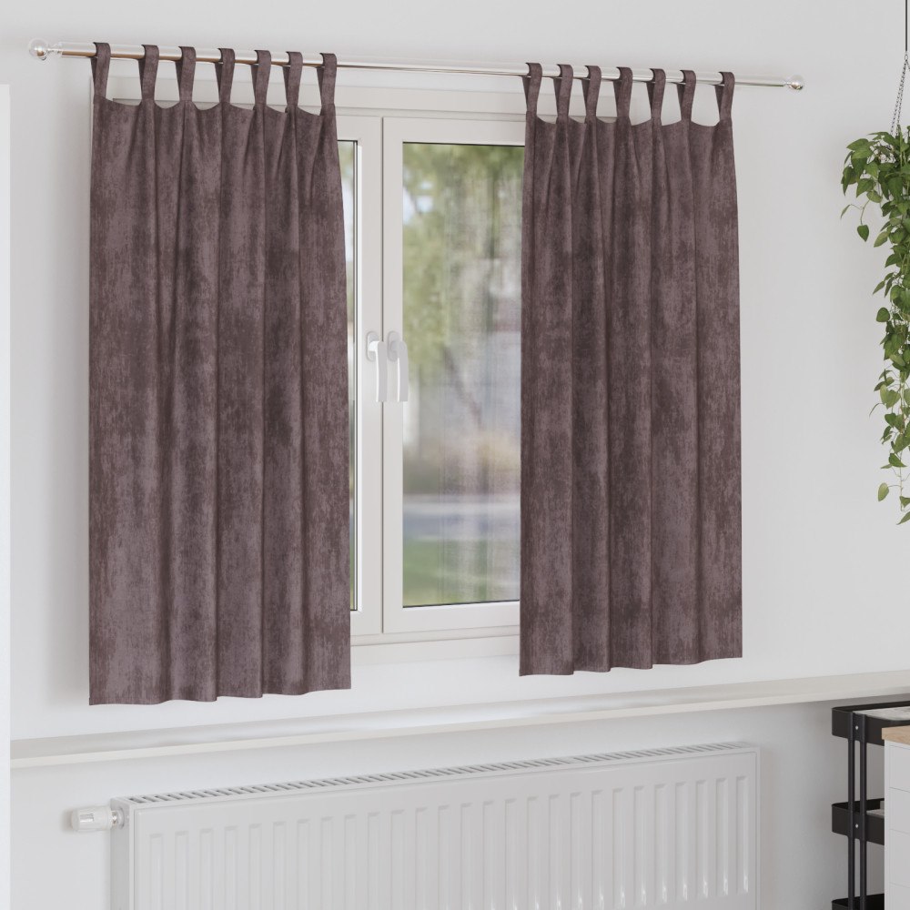 vidaXL Sammetsgardiner 2 st med Ögla Brun 175x140 cm