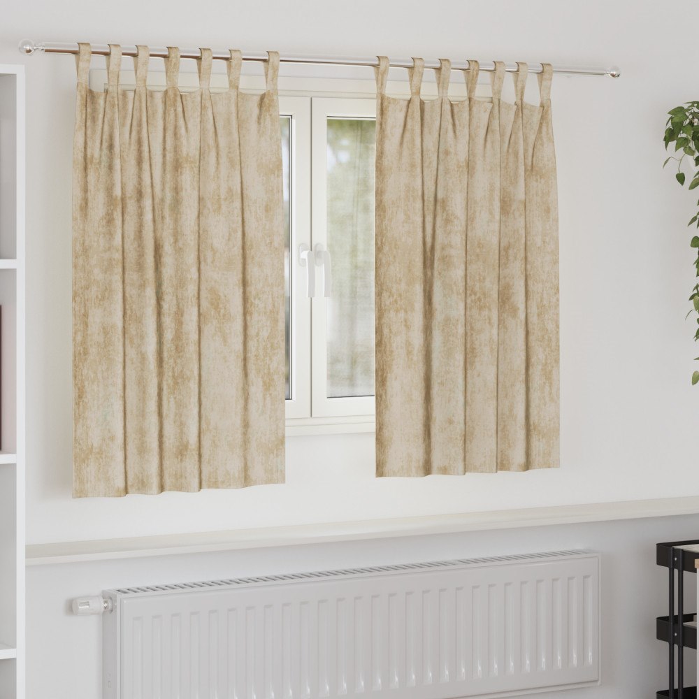 vidaXL Sammetsgardiner 2 st med öljett Grädde 140x140 cm