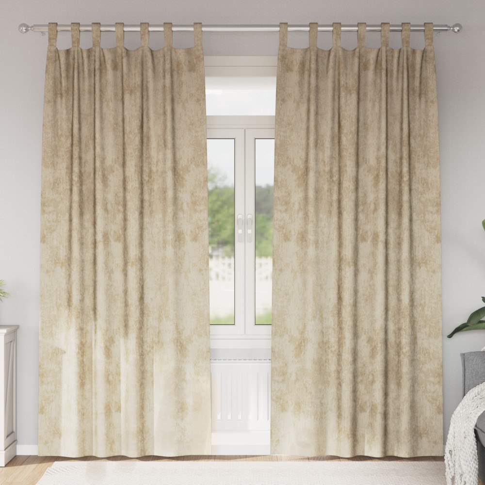 vidaXL Sammetsgardiner 2 st med öglor Grädde 225x140 cm