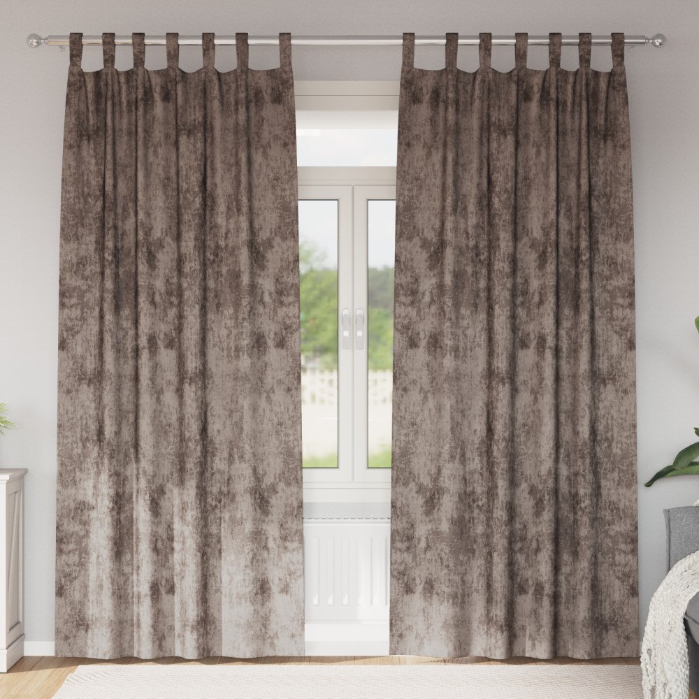 vidaXL Sammet Gardiner 2 st med Öljett Cappuccino 260x140 cm