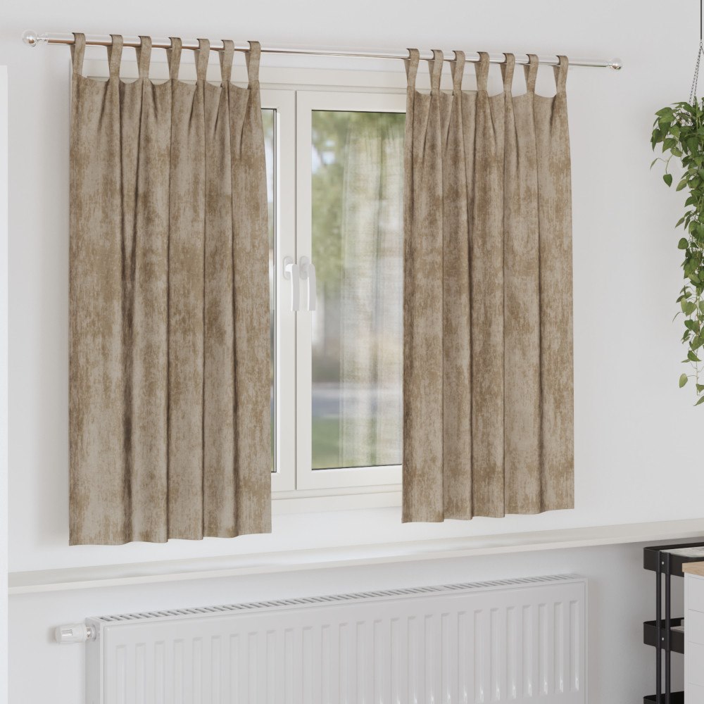 vidaXL Sammetsgardiner 2 st med öljett Champagne 175x140 cm
