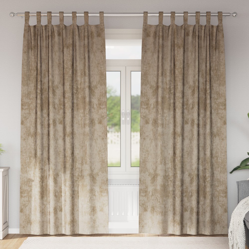 vidaXL Sammetsgardiner 2 st med öljett Champagne 225x140 cm