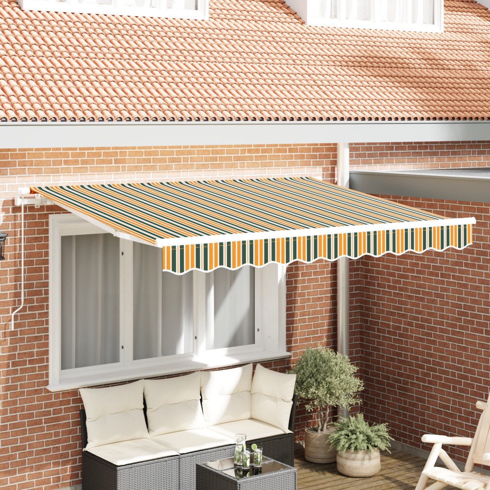 vidaXL Markis ersättningstyg för 3.5x2.5 m ram Grön och gul