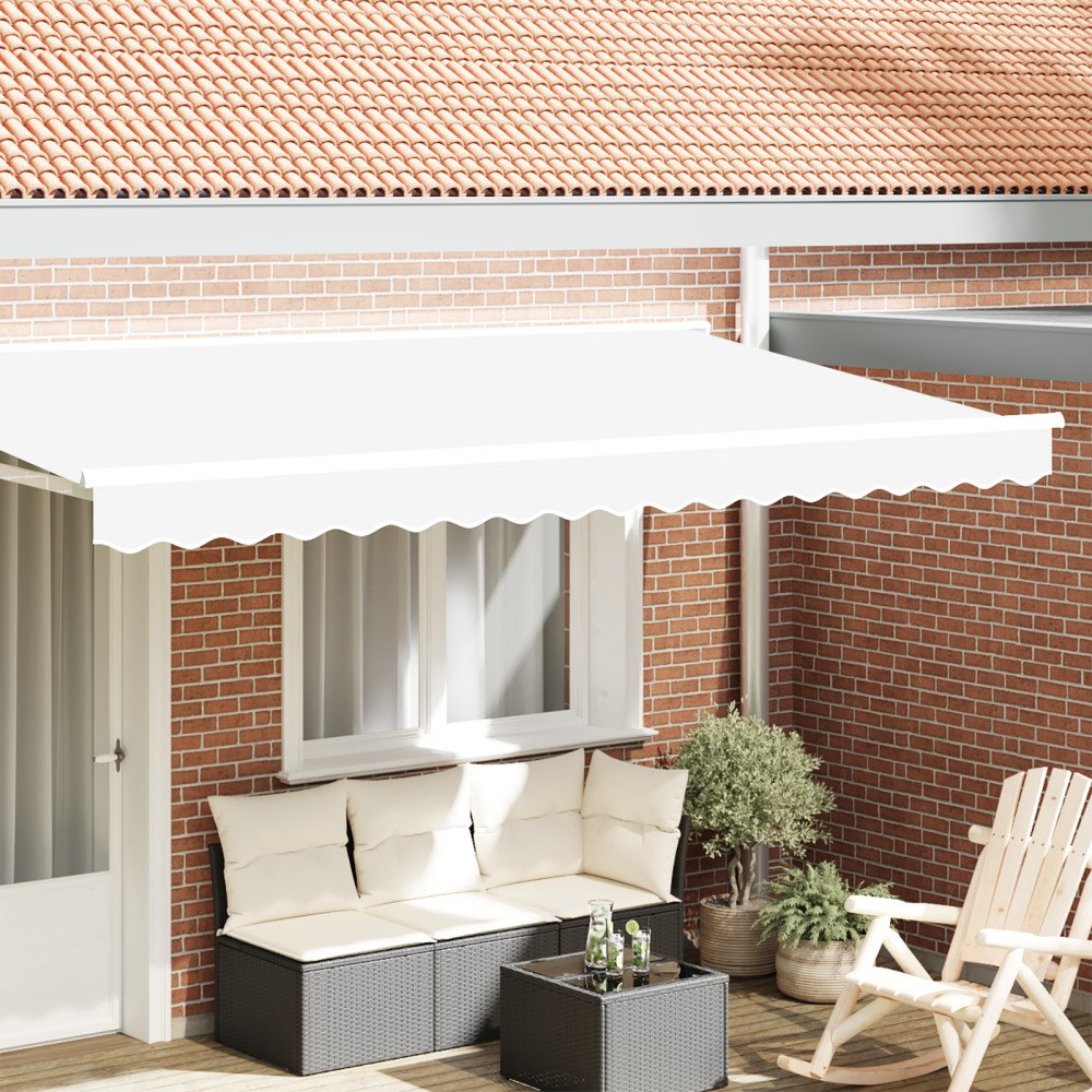 vidaXL Markis Valance för 4 m Ram Vit 3.8x0.2 m