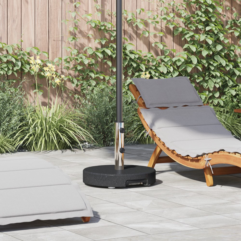 vidaXL Parasollbas med Hjul Black Granite 29 kg Rund