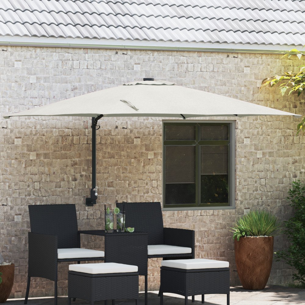 vidaXL Uteplatsparaply Sand Polyester, Aluminium Stor Fällbar