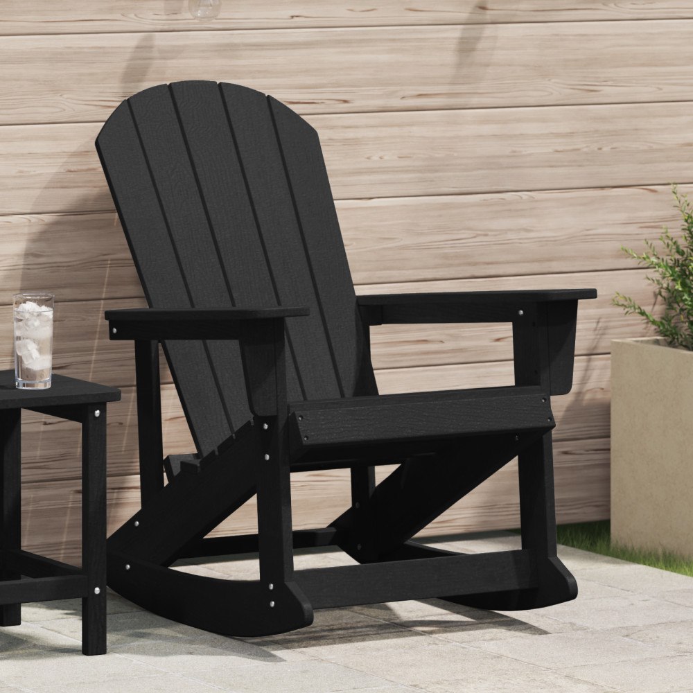 vidaXL Adirondack Gungstol Svart 73.5 x 92 x 90cm Plast