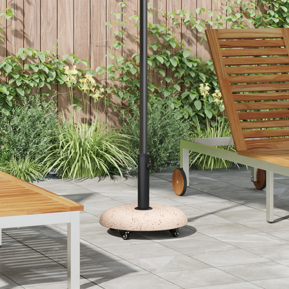 vidaXL Wheeled Parasol Base för 37/42/52/58mm poler Gul Betong