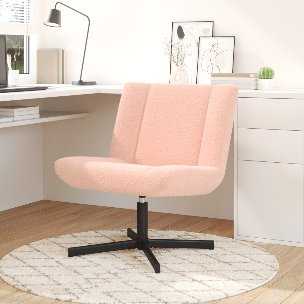 vidaXL Accentstol Baby rosa Polyester, Metall Standard Svängbar