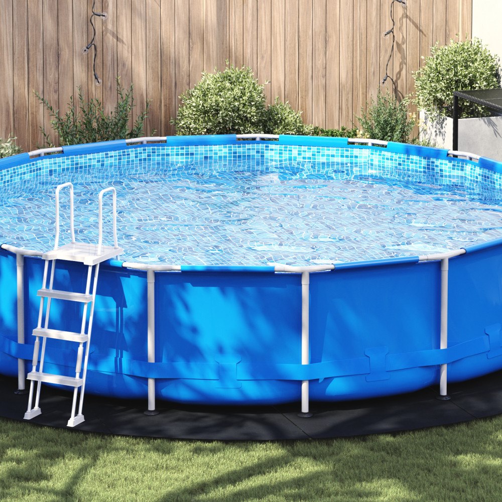 vidaXL Rund Poolöverdrag Svart Polyeten Ø 550 cm Vattentålig Rund