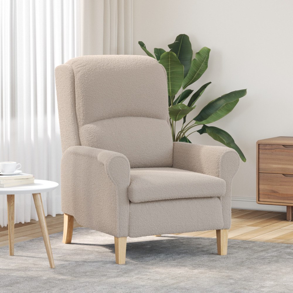 vidaXL Ergonomisk Fåtölj Ljusgrå Polyester, trä Standard Ergonomisk