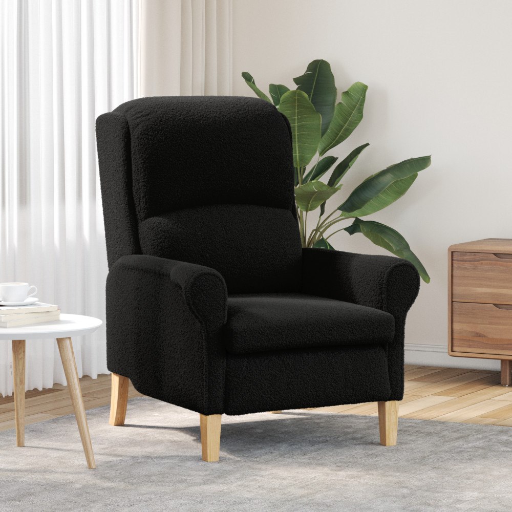 vidaXL Ergonomisk Fåtölj Svart Tyg, Trä Standard Ergonomisk