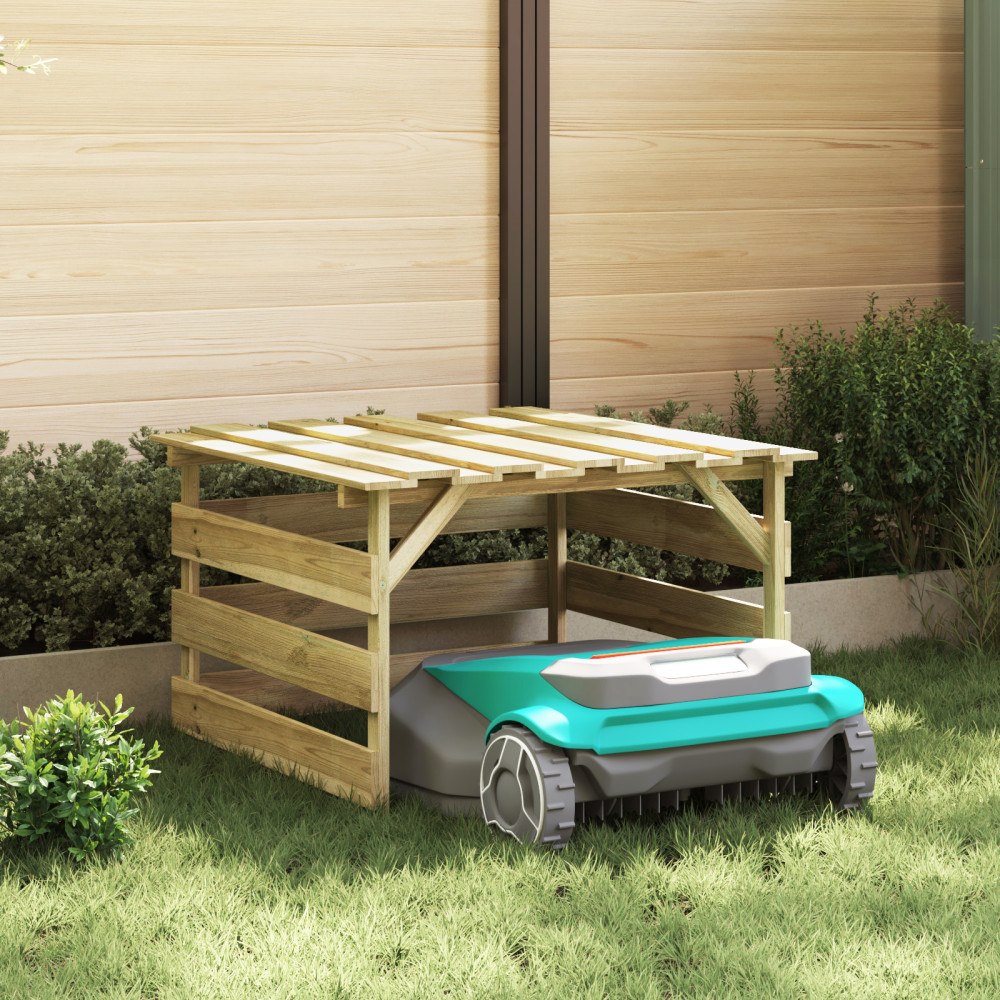 vidaXL Robotic Lawn Mower Garage Impregnerat trä tall