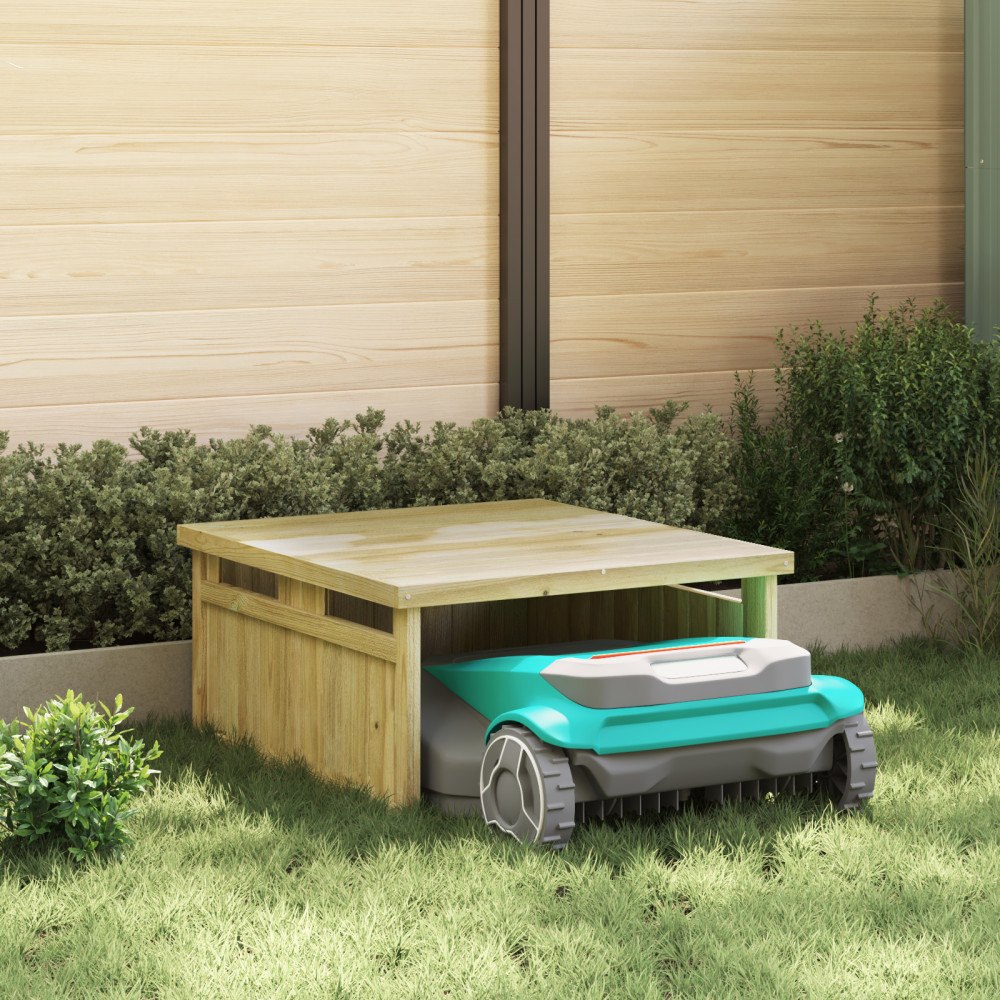 vidaXL Robotic Lawn Mower Garage 70x80x38 cm Impregnerat trä - Tall