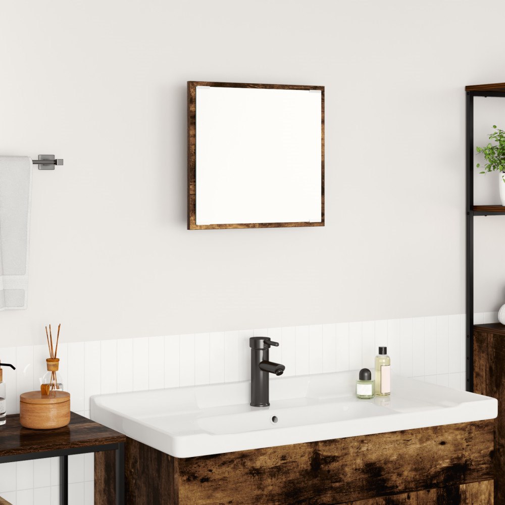 vidaXL LED Badrumsspegel Rökt Ek 40x8.5x37 cm