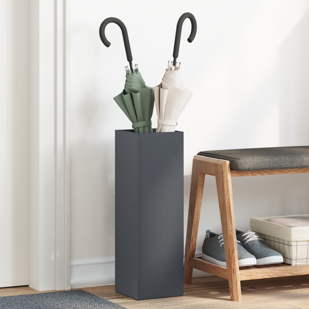 vidaXL Paraplyställ Antracit Metall Standard Paraplyställ Rektangulär