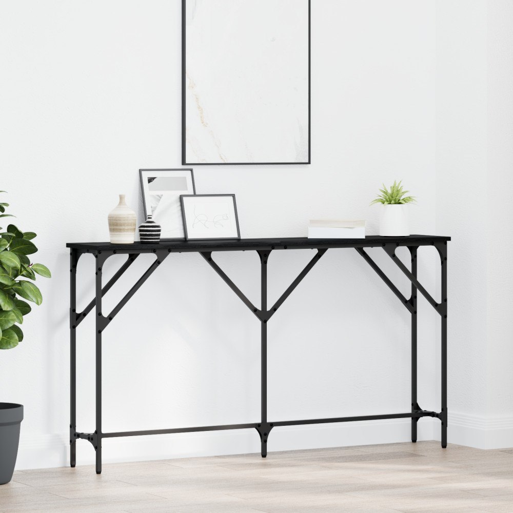 vidaXL Konsolbord Svart ek 140x23x75 cm Konstruerat trä