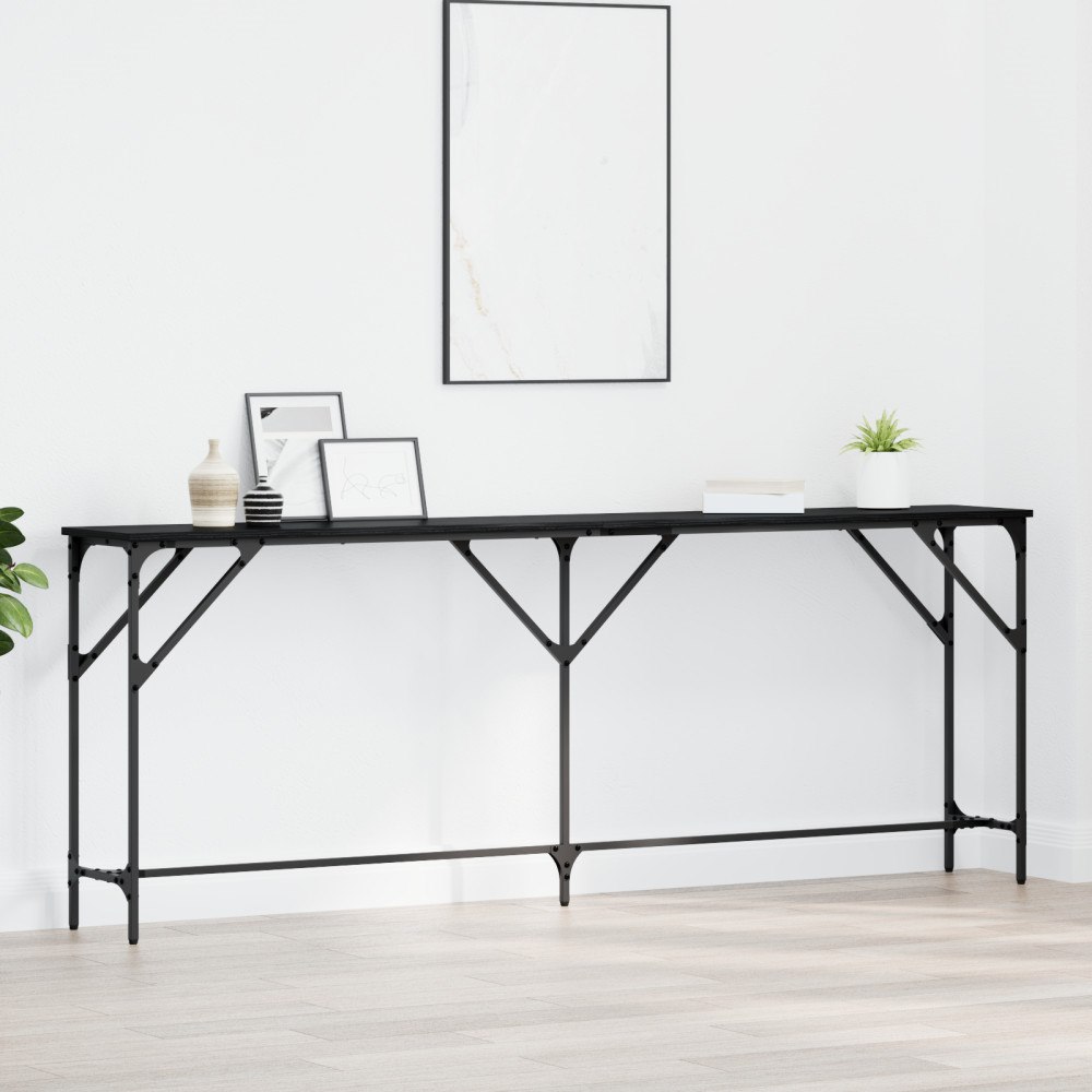 vidaXL Konsolbord Svart ek 200x29x75 cm Konstruerat trä