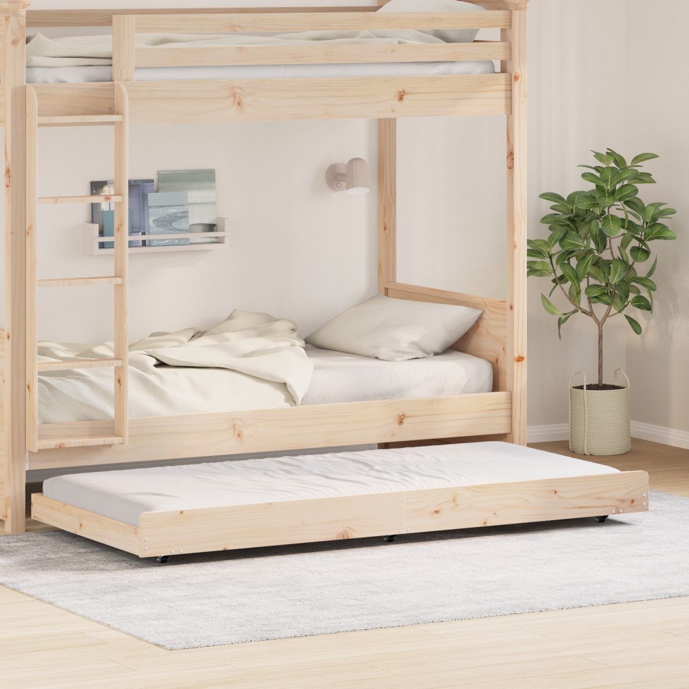 vidaXL Sängram Naturlig Tallträ 75 x 190 cm Sängram Rektangulär