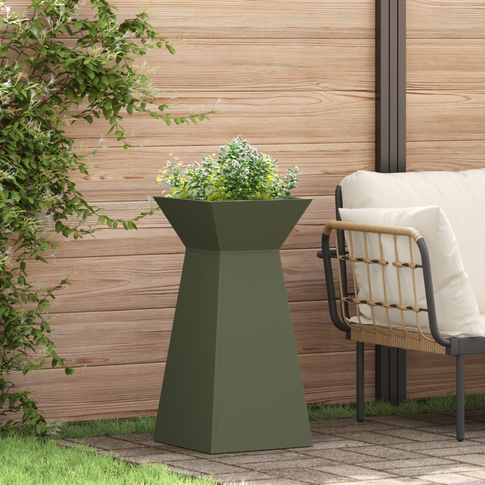 vidaXL Växtställ Olivgrön Metall 35 x 35 x 73 cm Krukor Växtställ