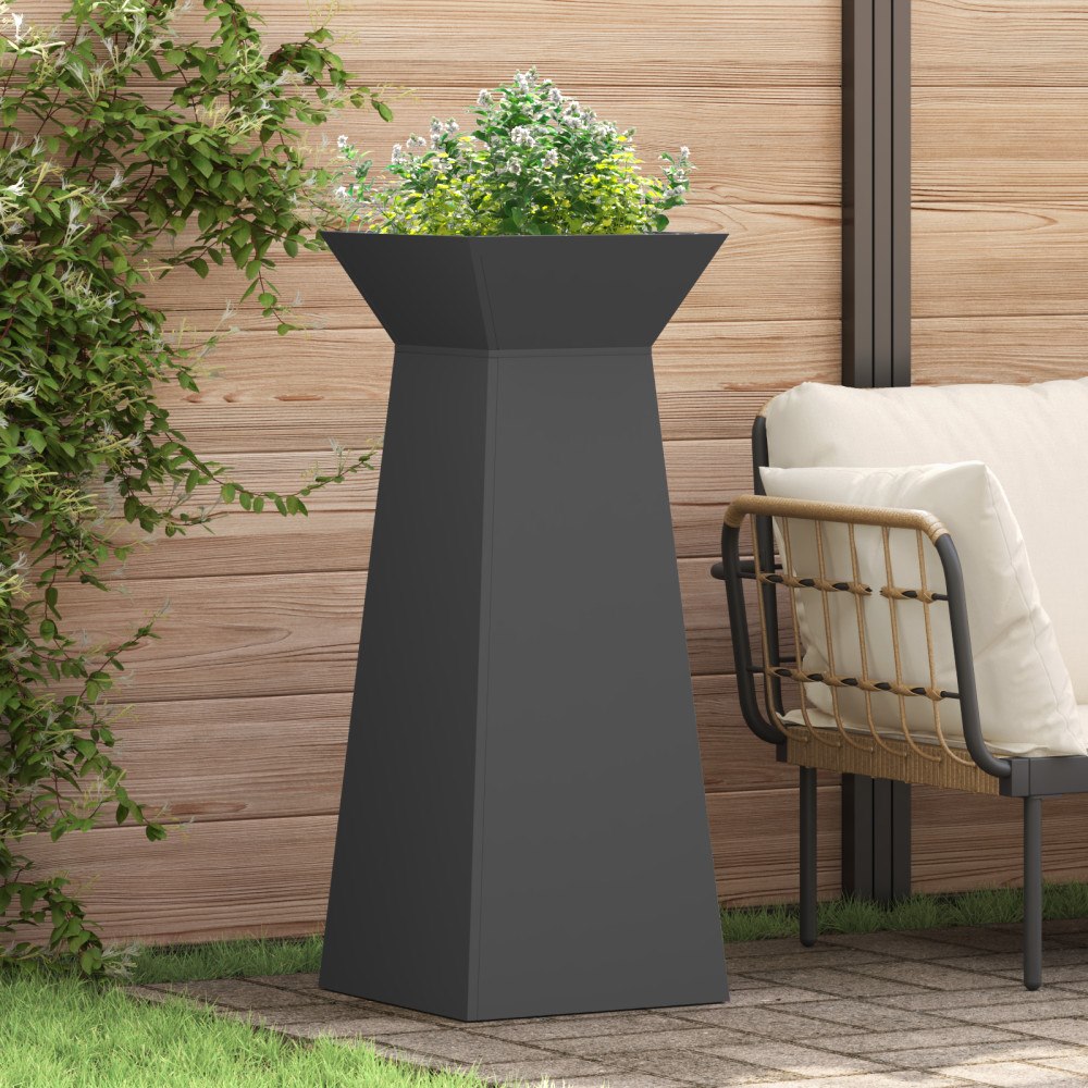 vidaXL växtställ Svart Metall 40 x 40 x 101 cm Dekorativa detaljer