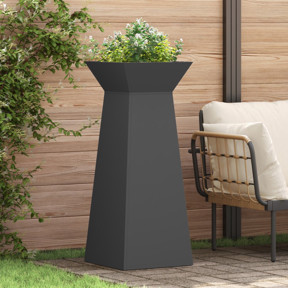 vidaXL Växtställ Svart Metall 40 x 40 x 101 cm Planterare Växtställ