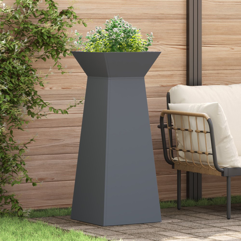 vidaXL Växtställ Antracit Plast 40 x 40 x 101 cm Växtställ Fyrkantigt