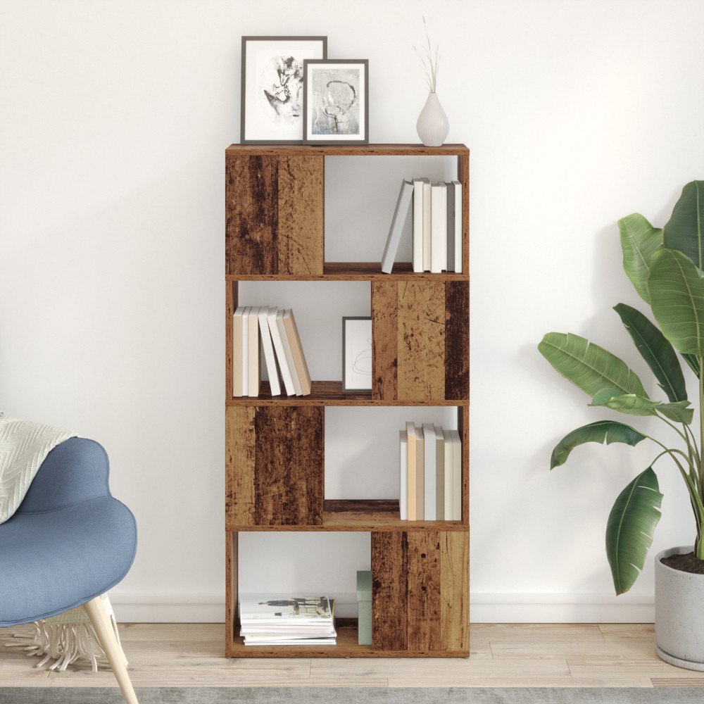 vidaXL Förvaringsenhet Gammalt trä MDF 60 x 24 x 124 cm Förvaringsenhet