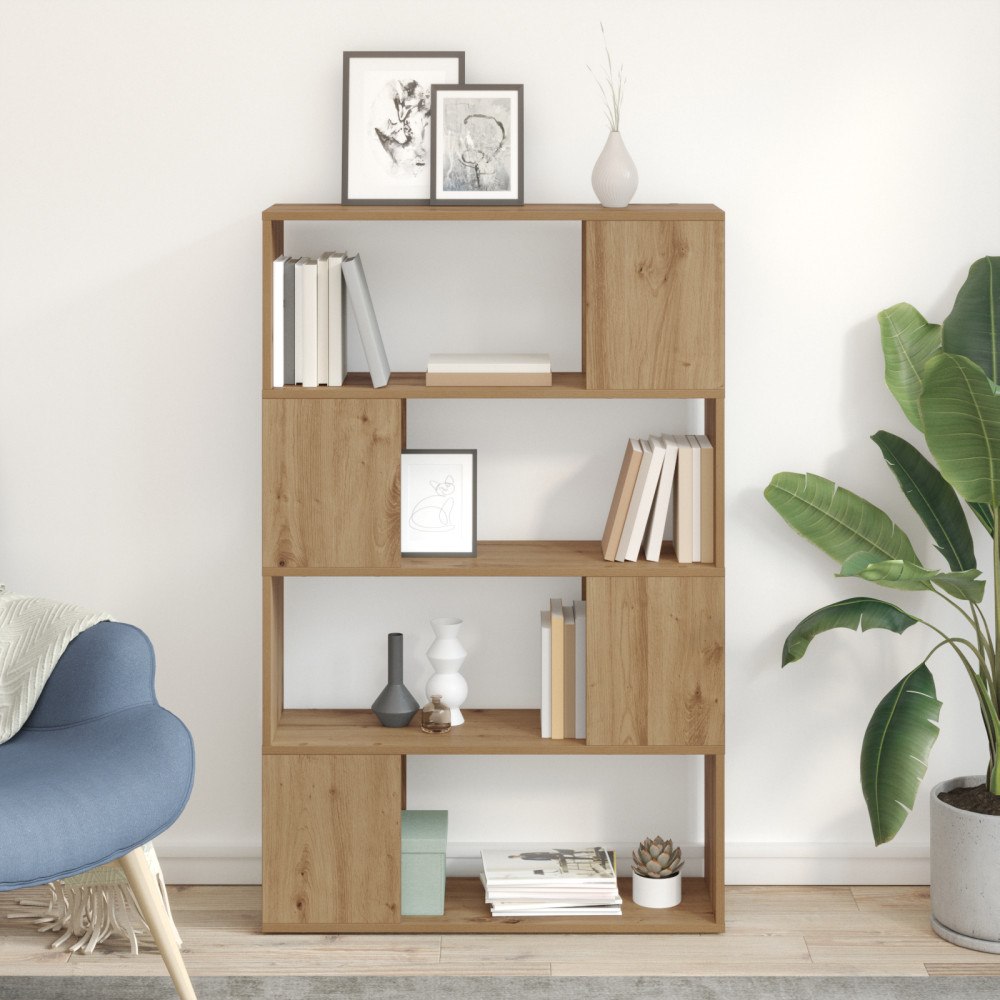 vidaXL Bokhylla Artisan ek Konstruerat trä 80 x 24 x 124 cm Förvaring